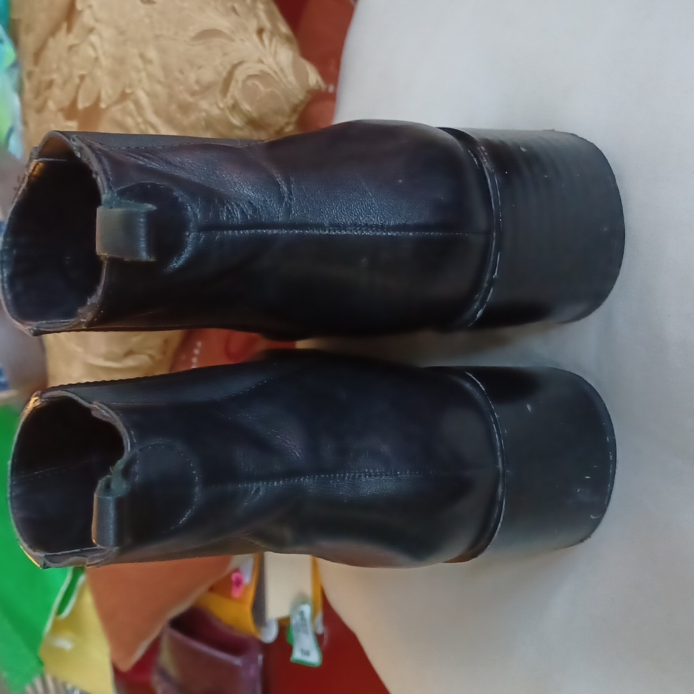 Zara Basic Collection Black Leather Pull Tab Moto… - image 4